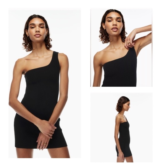 Babaton Sculpt Knit One-Shoulder Dress in black - size 2XS - Picture 1 of 9